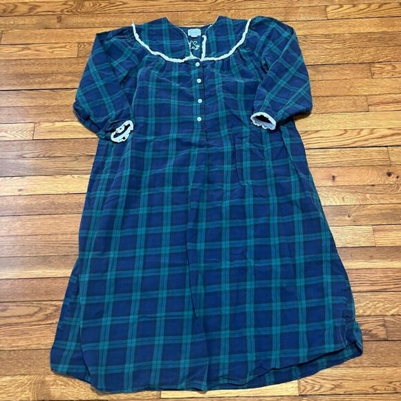 Vintage Nightgown Lang of Salzburg Full Length Flannel Nightgown Size Medium - Picture 1 of 5